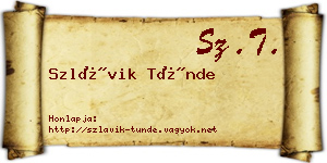 Szlávik Tünde névjegykártya